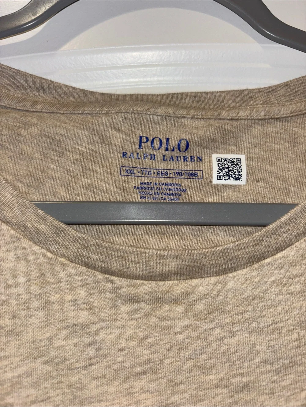 Polo by Ralph Lauren Neutral Beige Short Sleeve Logo Tee